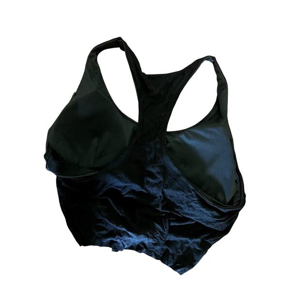 NWT Niyama Sol Tie tank bra black crop top with built in bra Noir sz L/XL yoga - Picture 2 of 6